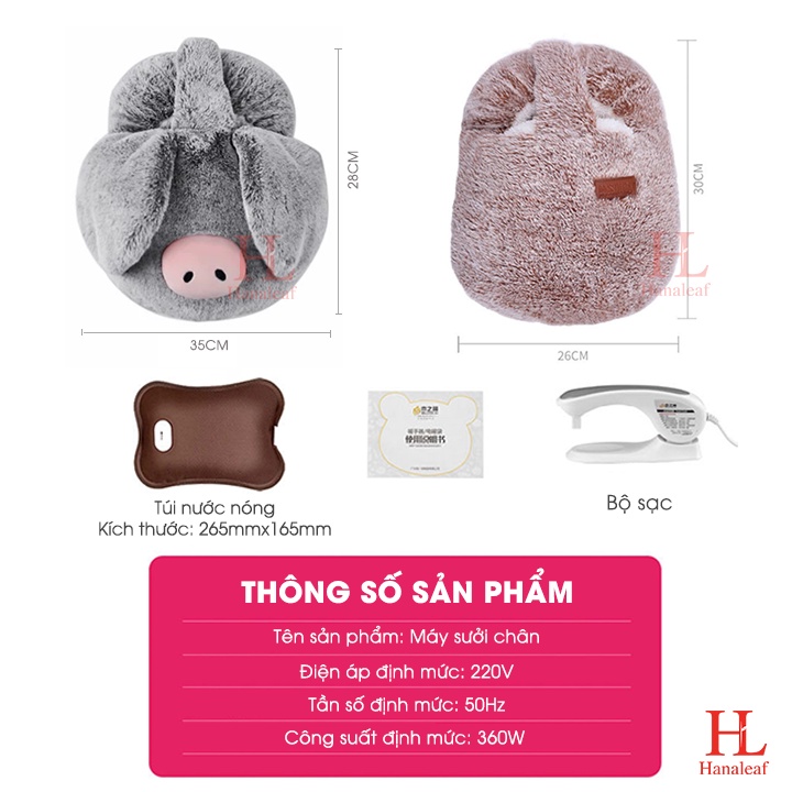 Túi sưởi chân sạc điện HL, dùng để ủ chân mùa lạnh, hàng cao cấp, siêu an toàn, siêu ấm, chất liệu lông mượt và ấm áp