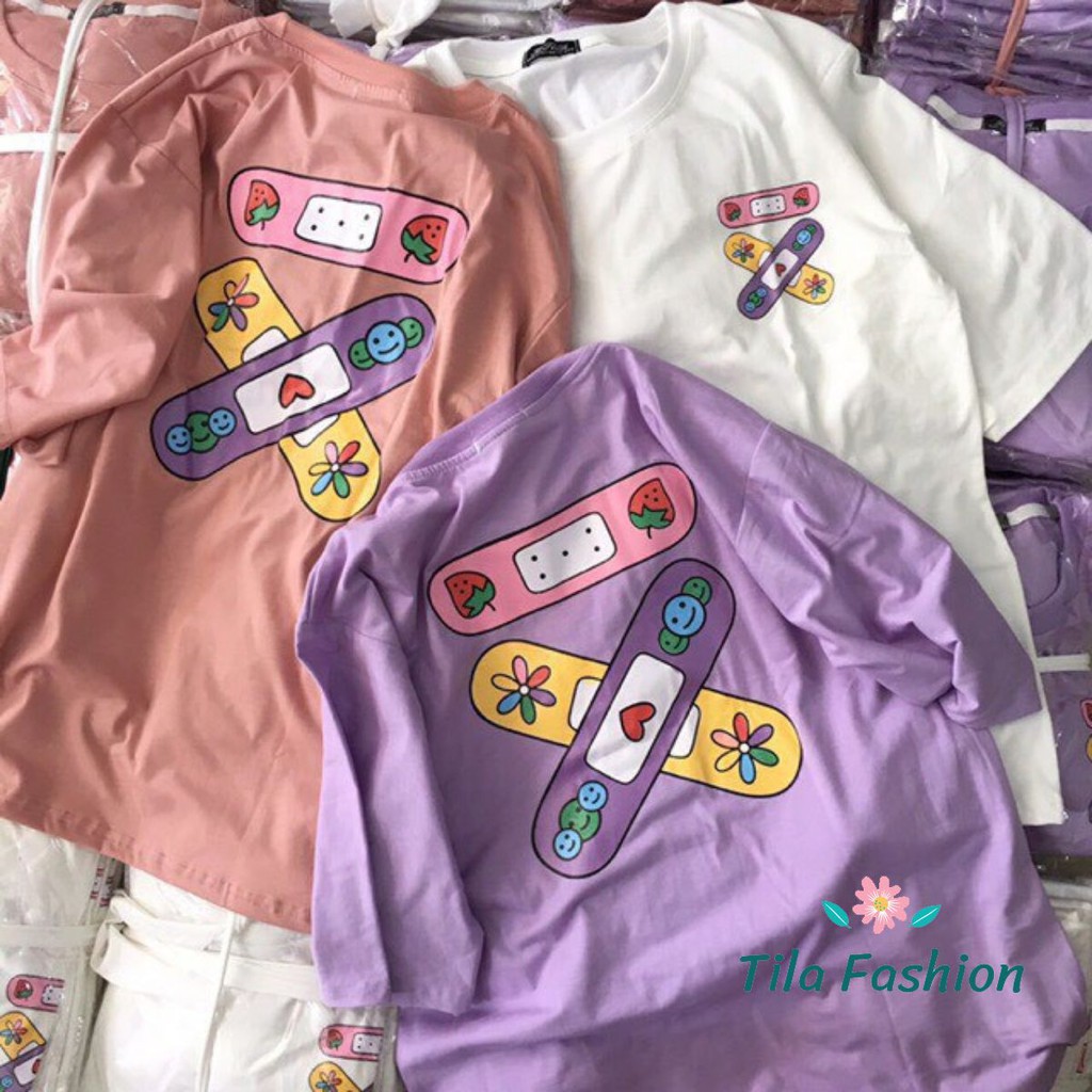 Áo thun unisex hình băng keo cá nhân siêu dễ thương
