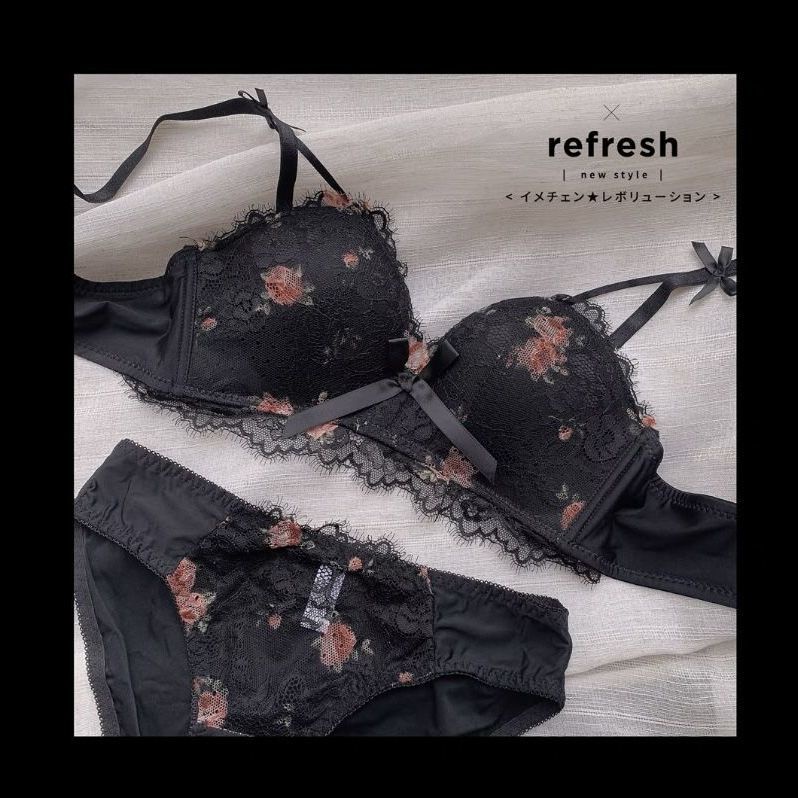 Bán Chạy!F &amp; X Bộ Đồ Lót Mỏng [Hoa Hồng Sơn Dầu Cổ Điển] Áo Ngực Nhỏ Không Dây Điều Chỉnh Được Loại Thoải Mái Cho Nữ