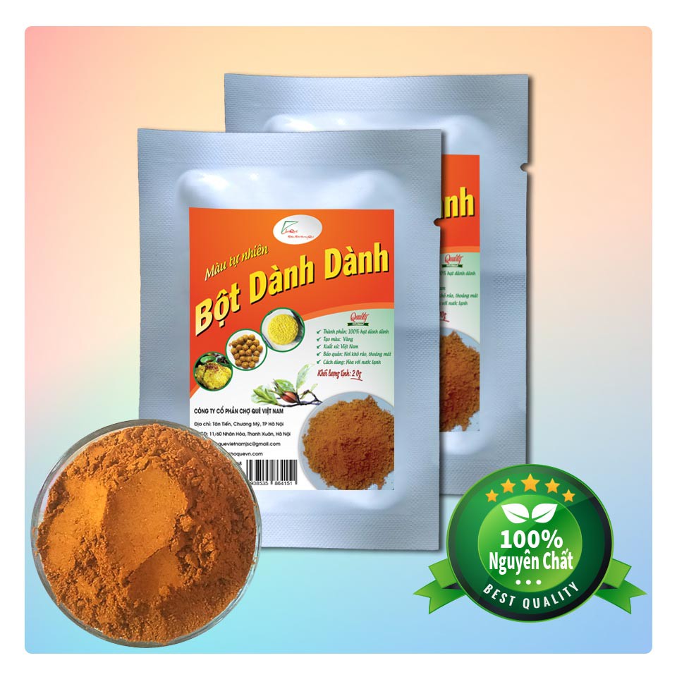 Bột Dành Dành Nguyên Chất Sấy Lạnh 20g/50g/100g chuyên dùng nấu xôi làm bánh thạch