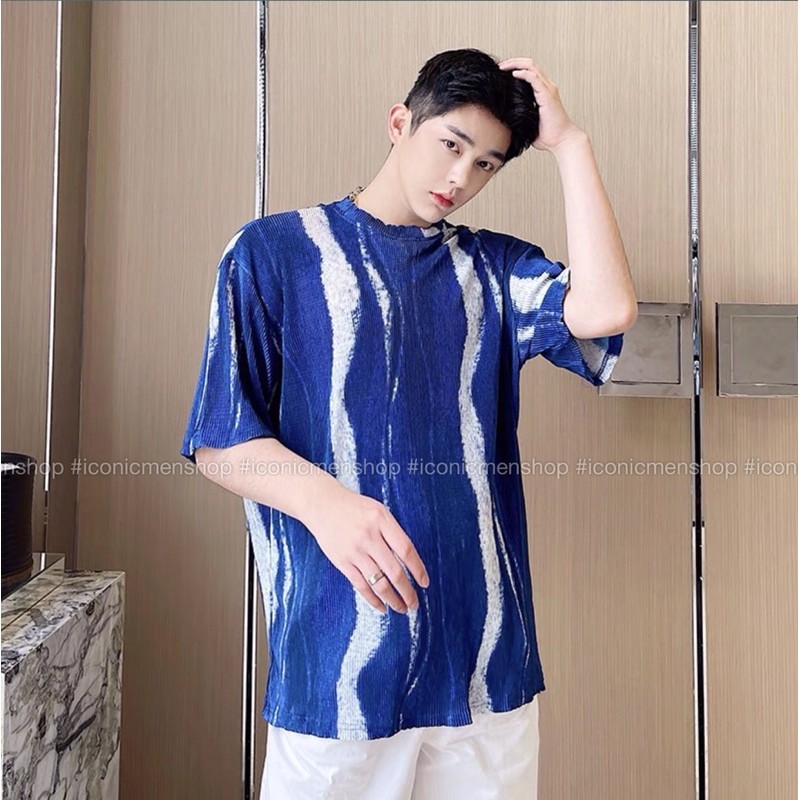 Áo thun nam rập ly fom rộng