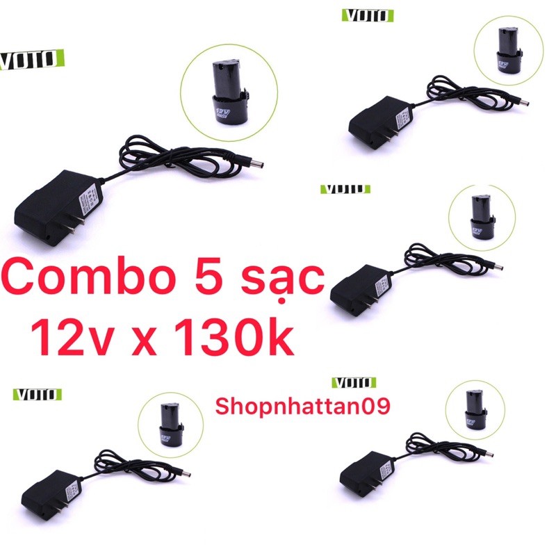 Combo 5  Sạc Pin 3S 12V Máy Khoan Pin voto - hitachi - maki ta