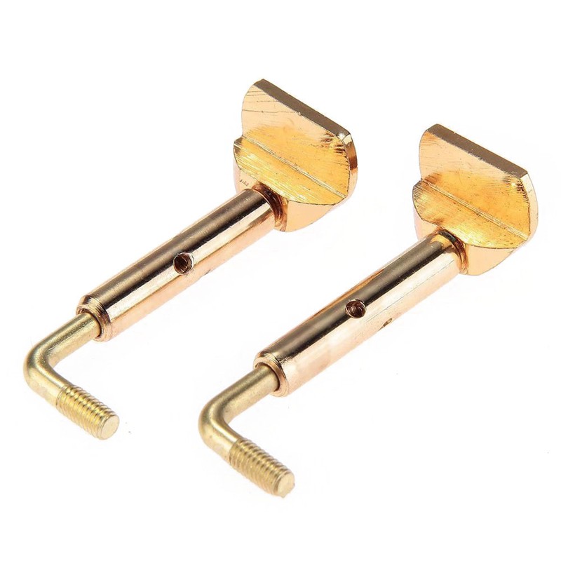 Pair of 4/4, 3/4 Size Violin Chinrest Chin Rest Clamp Screw Gold Detachable