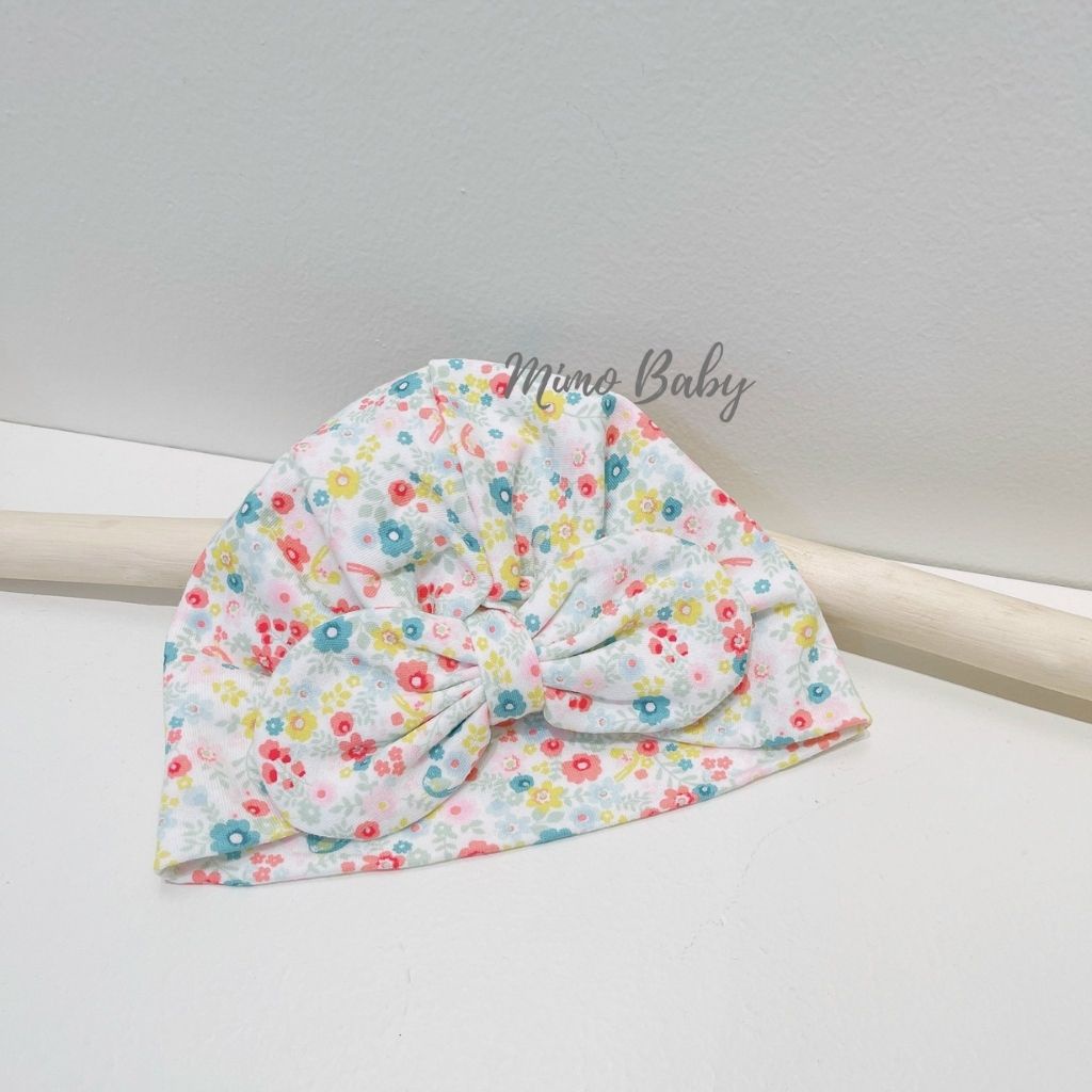 Mũ nón turban vải cotton họa tiết hoa nhí sắc màu dễ thương cho bé gái MTB169 Mimo Baby