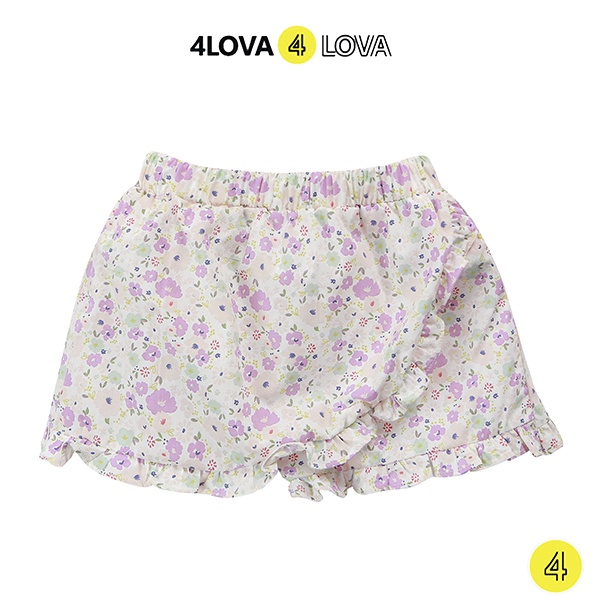 Chân váy giả quần short bé gái 4LOVA thô cotton mềm mại thoáng mát hoa nhí xinh dễ thương