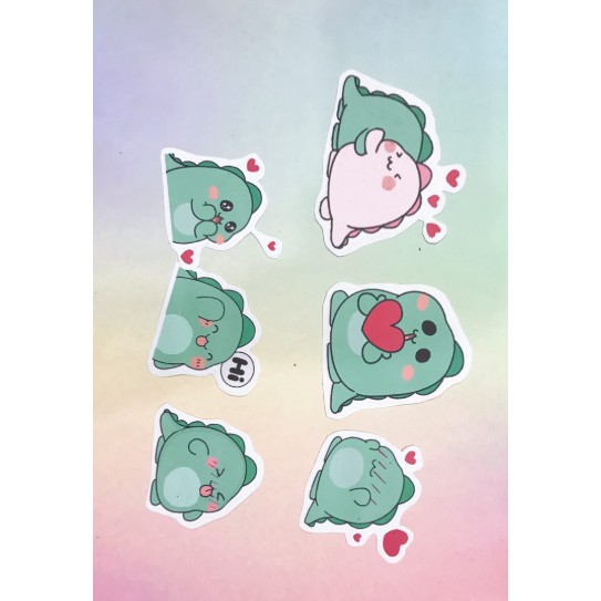 sticker khủng long cắt rời size to SCI18 có bao giấy cute dễ thương bullet journal