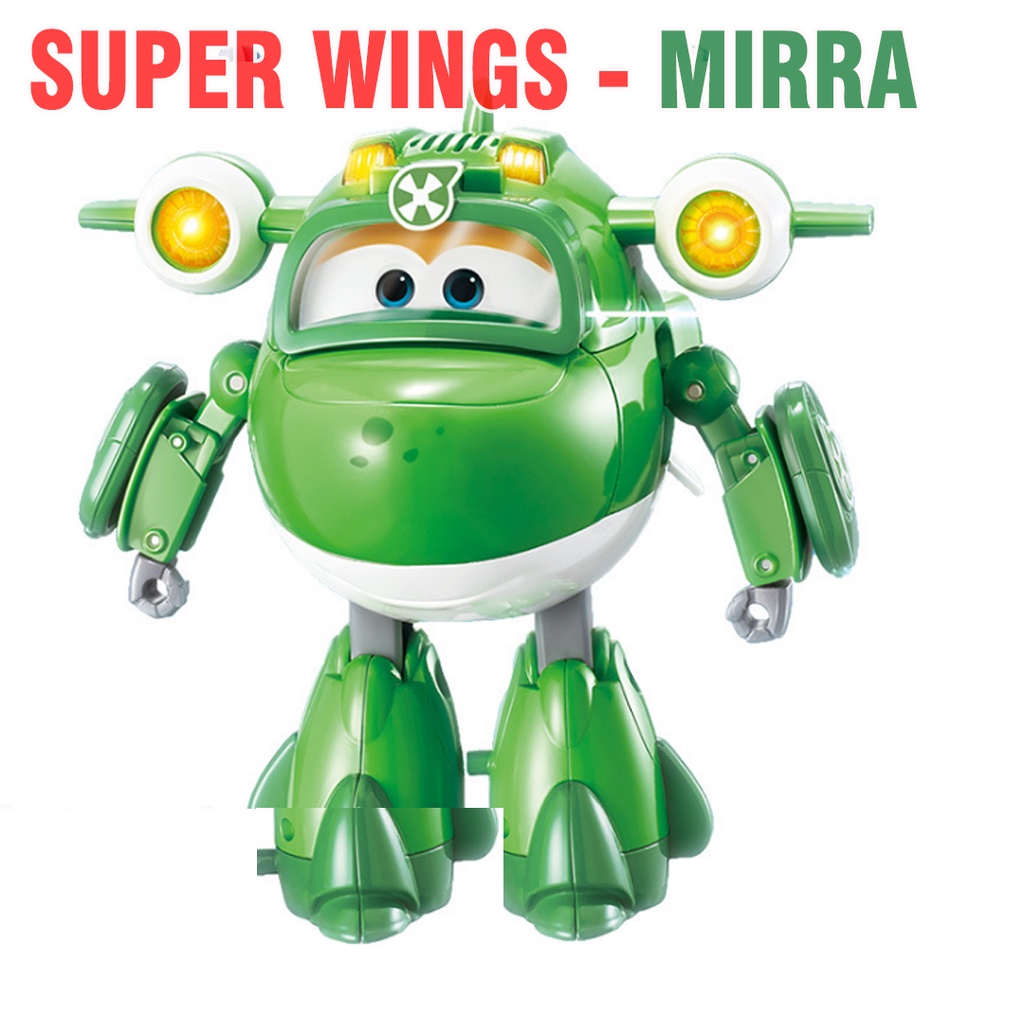 Mô hình super wings máy bay Mira cỡ lớn có âm thanh và đèn đồ chơi trẻ em