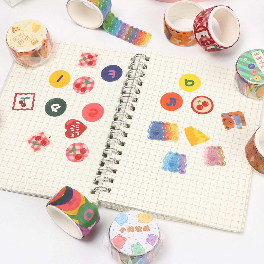 Cuộn Băng Keo Washi Dán Trang Trí Sổ Tay Nhật Ký Diy