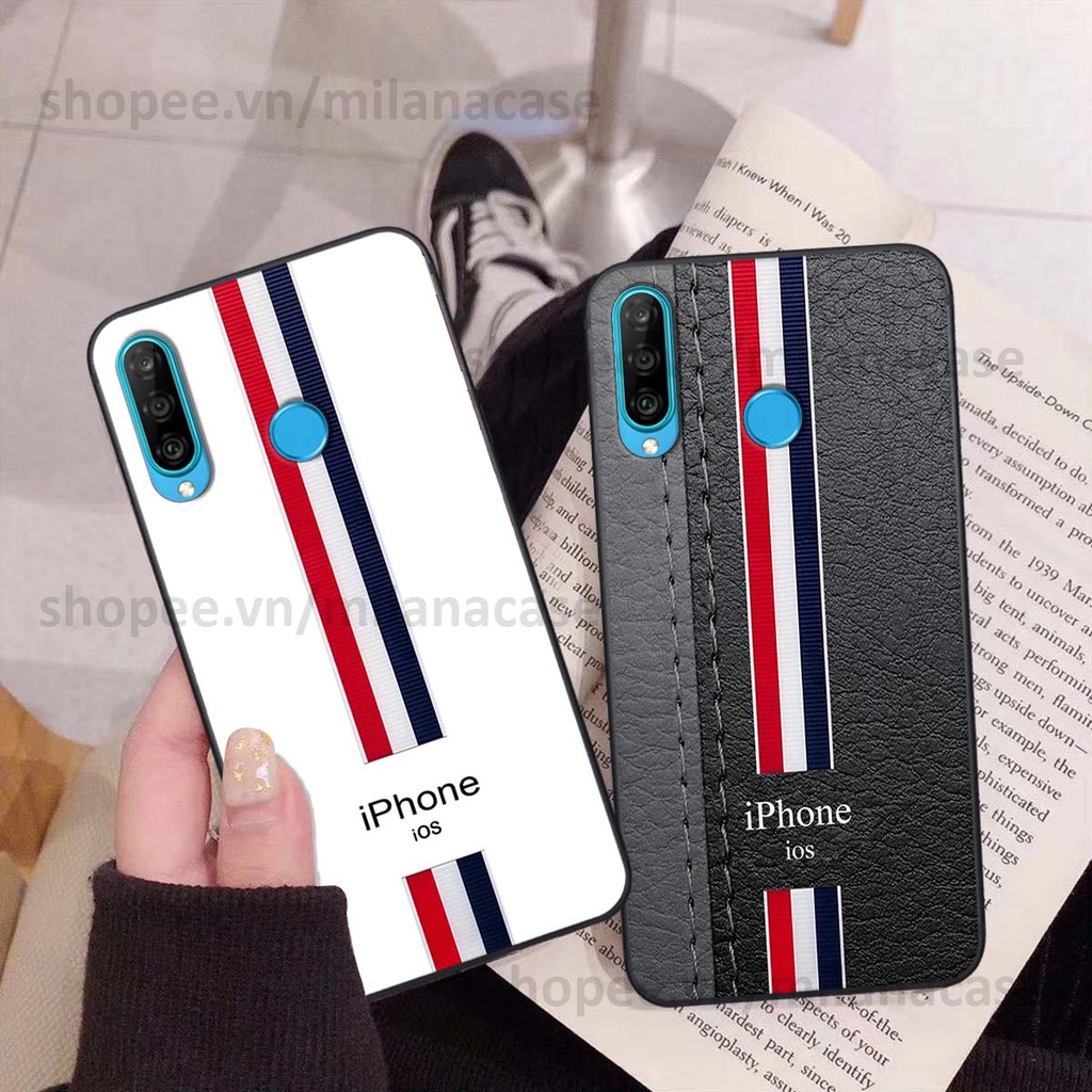Ốp Huawei Nova 4e / P30 Lite in giả da phong cách thể thao, cá tính, thời trang