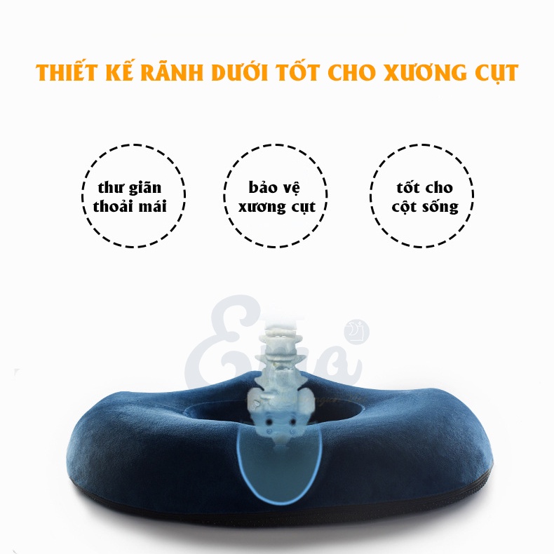 Đệm chống trĩ, đau xương cụt Ema - Giảm đau vùng trĩ, xương cụt cho dân văn phòng, lái xe