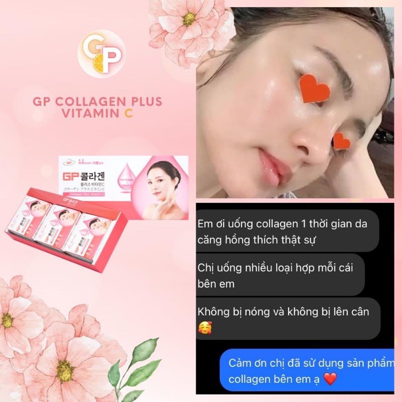 Bột Uống Collagen Hàn Quốc Vitamin C Trẻ hoá làn da ,Trắng sáng , xoá mờ nám , đều màu da GP Plus ( Chính Hãng )