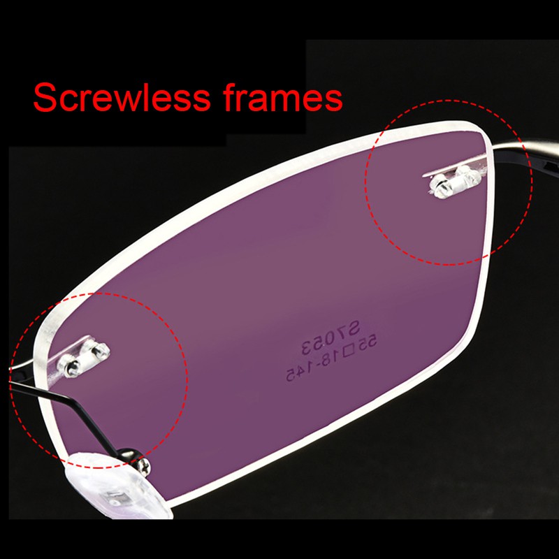 Mắt kính tròng không viền hợp thời trang cho nam