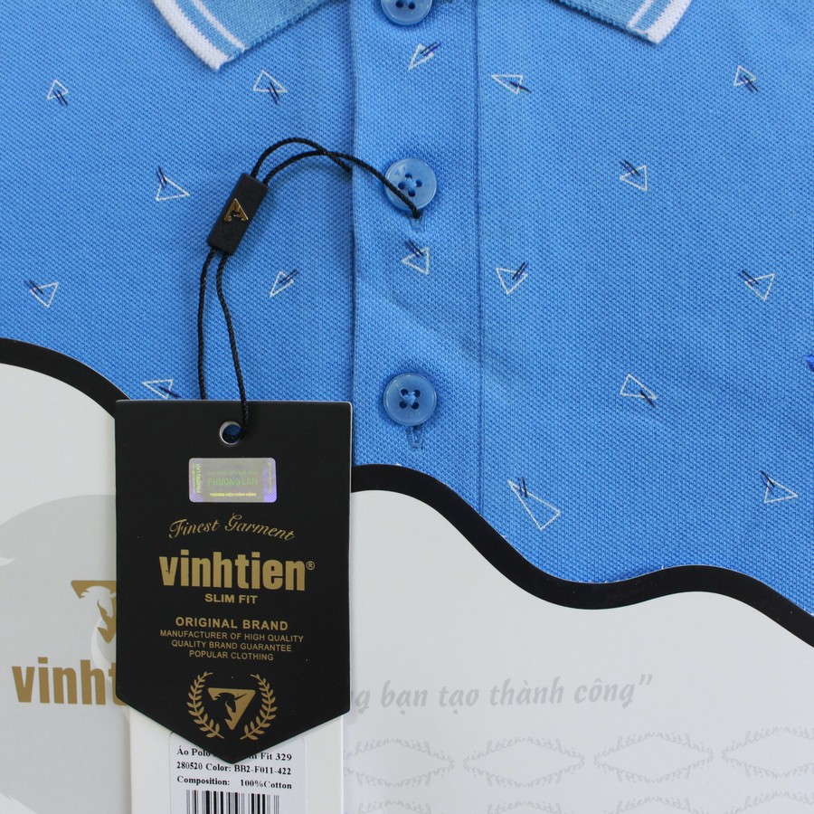 Áo Thun Polo Họa Tiết Slimfit Vĩnh Tiến 329 _ BB2-F011-422