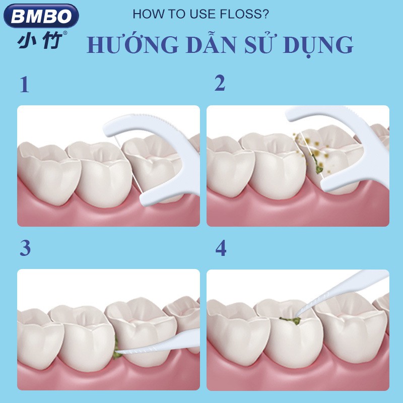 Tăm chỉ nha khoa BMBO gói 50 cái hàng nội địa trung