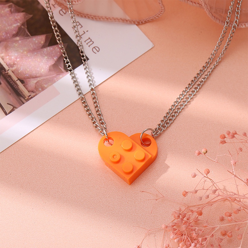 Vòng cổ Mặt Trái Tim Lego Nhiều Màu Thời Trang Sáng Tạo Cho Nữ