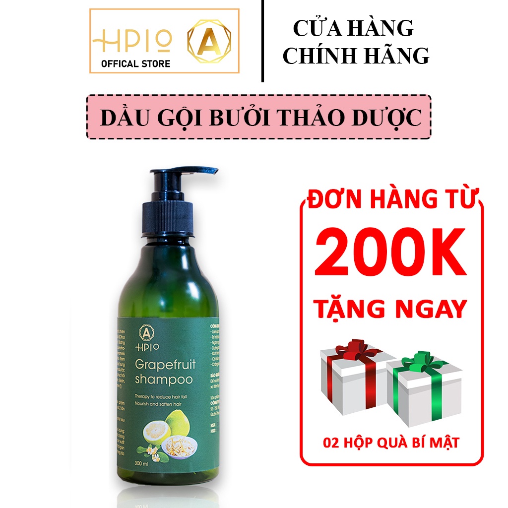 Dầu gội bưởi HPIO ngăn ngừa rụng tóc – Dầu gội đầu thảo dược kích thích mọc tóc, giảm gàu, bóng mượt tự nhiên