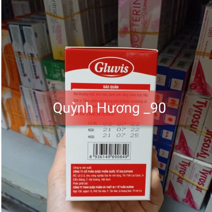 Siro kẽm GLUVIS hộp 20 ống giúp bổ sung kẽm và lysin cho bé ăn ngoan,mau lớn