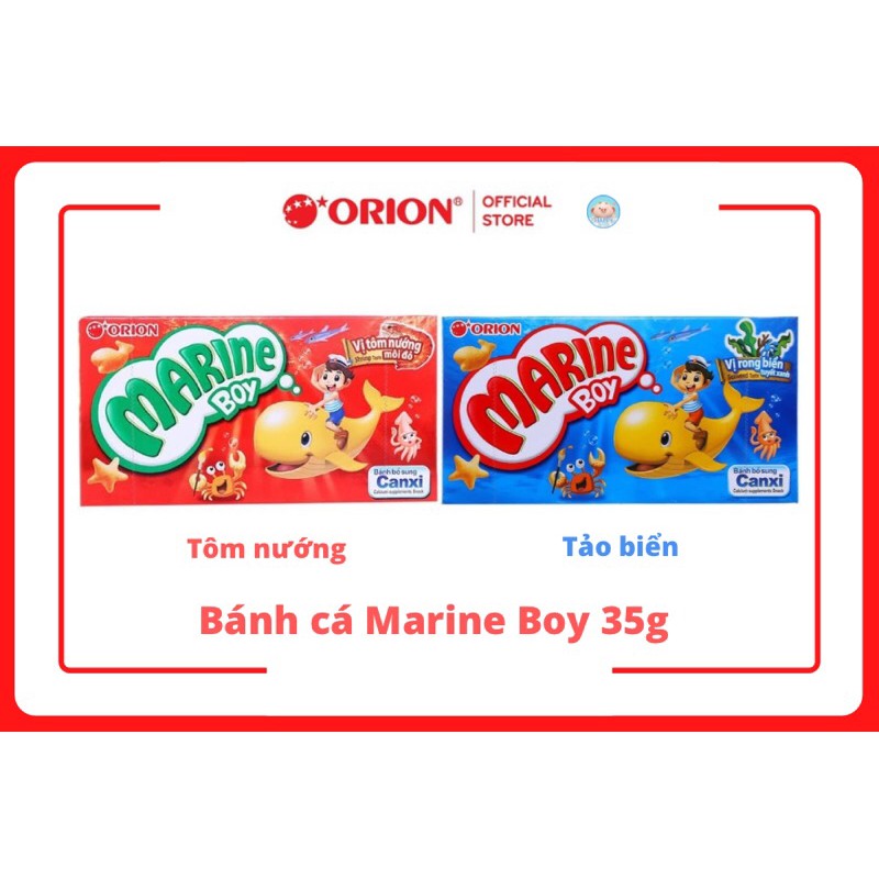Bánh cá MARINE BOY bổ sung CANXI [Rong biển, Tôm nướng ]35g