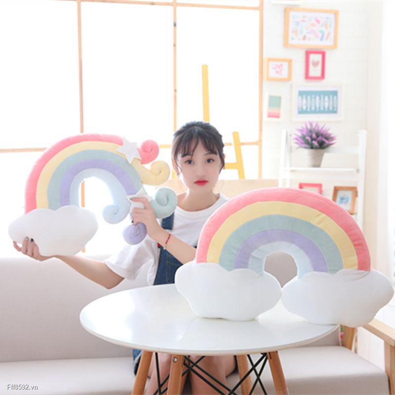 Gối ôm mềm mại hình cầu vồng ngôi sao đáng yêu