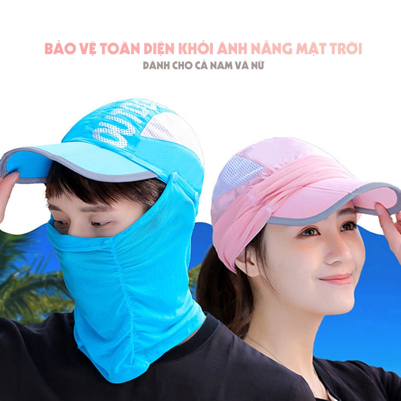 Nón Kết Chống Nắng Toàn Diện Kèm Khăn Che Mặt OD Chống UV