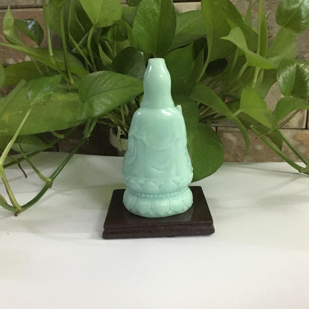 Tượng Quan Âm màu xanh ngọc cao 12 cm chỉ 69k
