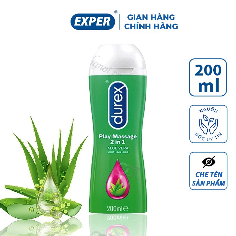 Gel Bôi Trơn Durex Play Massage 2 in 1, gel bôi trơn tình dục tăng khoái cảm khi quan hệ