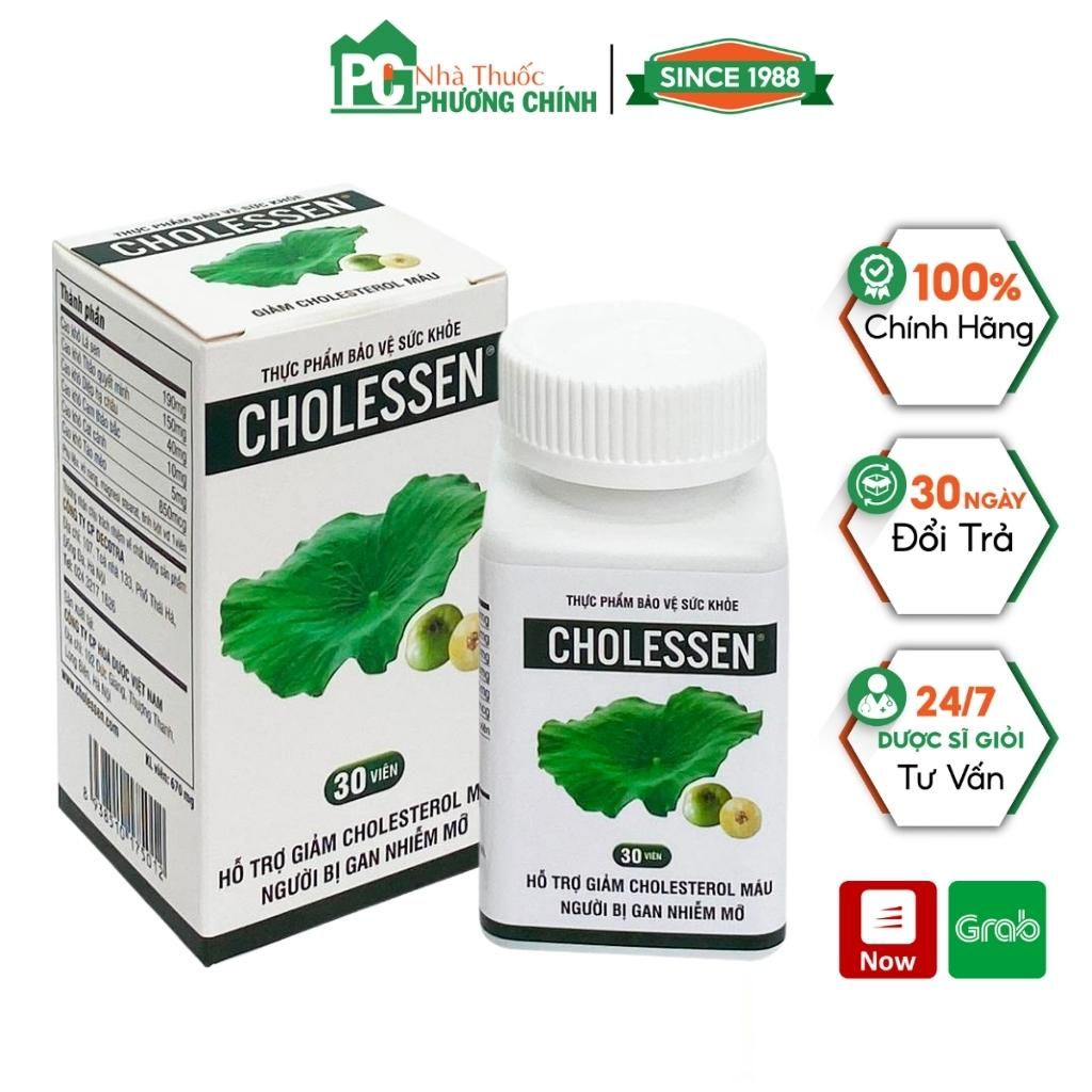 Viên Uống Giảm Mỡ Máu Cholessen Giảm Cholesterol Trong Máu, Tăng Cường Chức Năng Gan (Hộp 30 Viên)