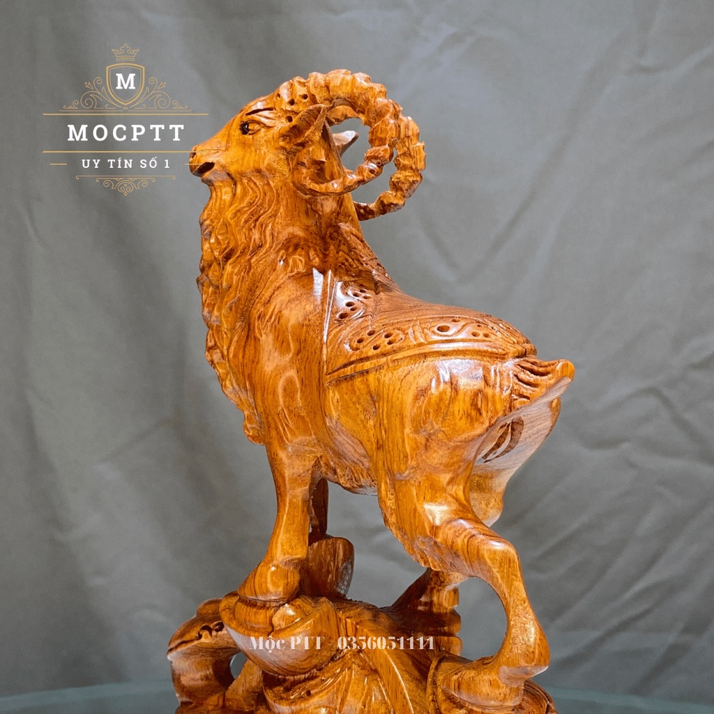 Tượng Con Dê  gỗ Hương Đá kích thước Cao 20 30 40 50 cm Mã CG08