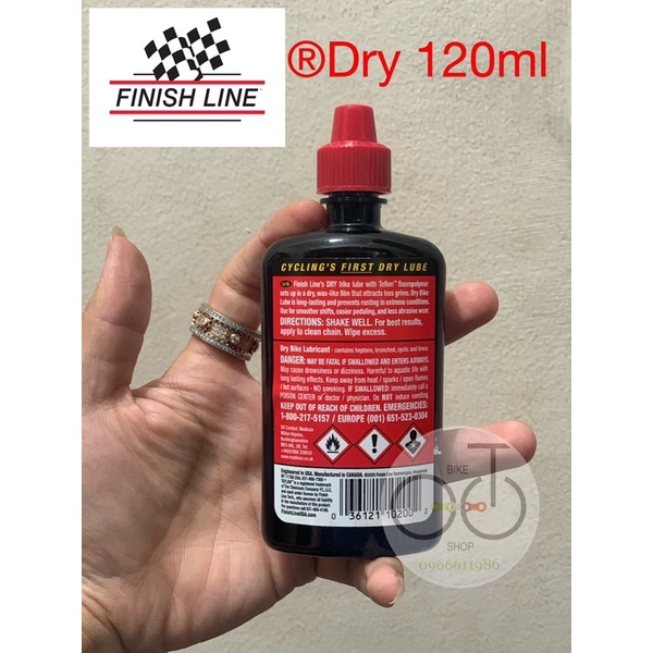 Dầu xích xe đạp Finish Line 120ml Dry sáp chuyên dụng cho xe đạp
