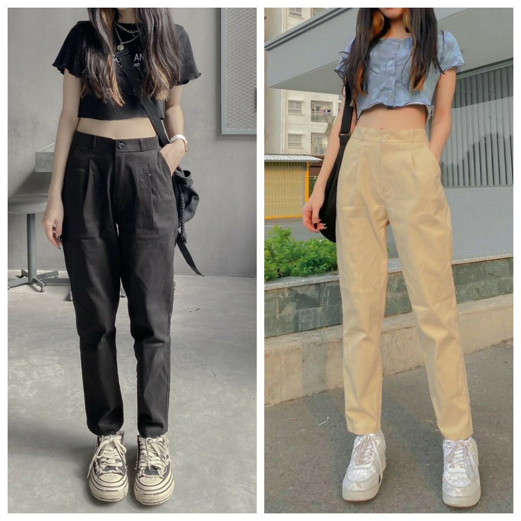 Quần baggy kaki CONI PANTS UNISEX lưng tây phối chun dáng đứng ulzzang - CUTEZOO