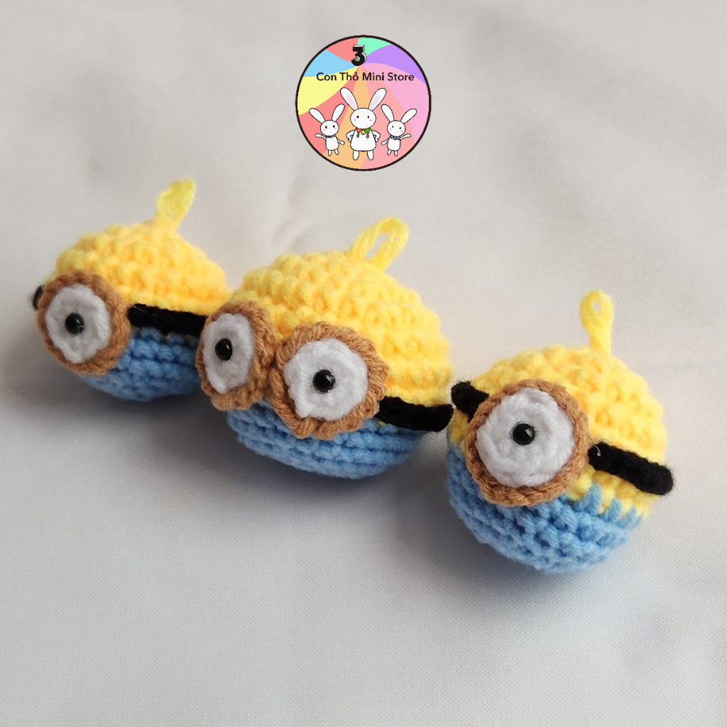 Móc khóa len, móc khóa đôi, móc khóa handmade, móc khóa minions bằng len