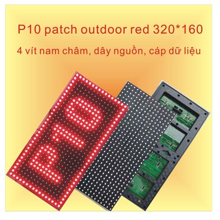 Module Led p10 đỏ ngoài trời (4 vít nam châm, dây nguồn, cáp)