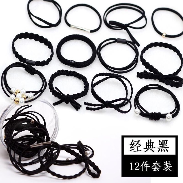 Hộp 12 Dây Buộc Tóc Hàn Quốc Siêu Xinh