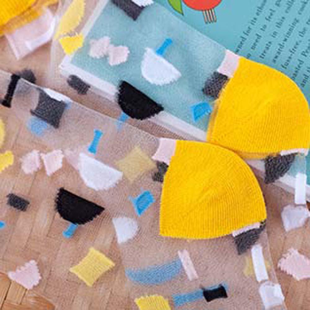 Đôi Vớ Họa Tiết Hình Học Bằng Nylon Màu Đen Thời Trang Mùa Hè Cho Nữ