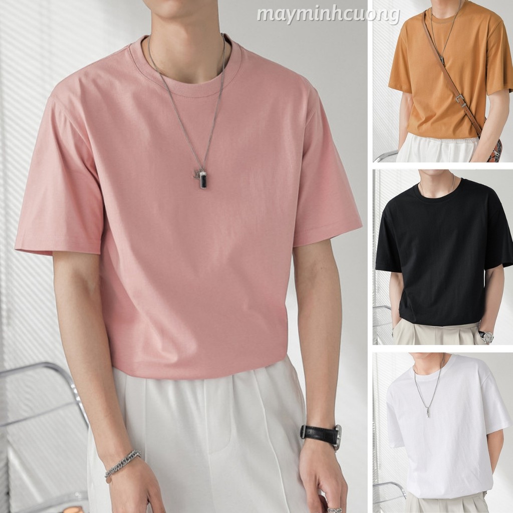 Áo thun tay lỡ nam Form rộng Unisex, Chất Cotton 100% co giãn 4 chiều - May Minh Cường