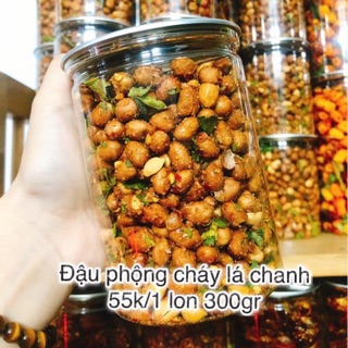 Đậu phộng rang tỏi ớt lá chanh lon 300gr