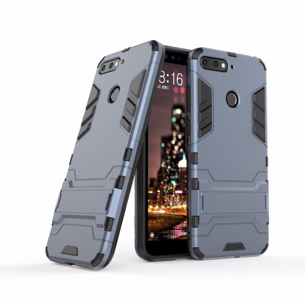 Huawei Y6 Prime 2018, ốp lưng chống sốc Iron Man có giá đỡ