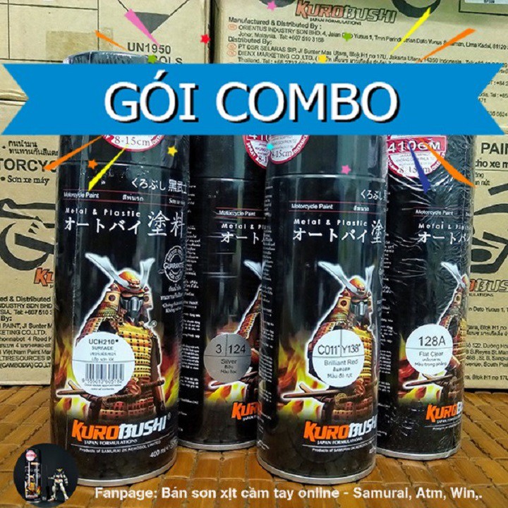 Combo Sơn Samurai màu đỏ nhám Candy nhám , Đỏ candy mờ