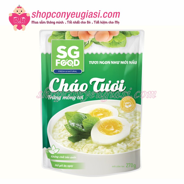 Cháo Tươi SG Food 270g Nhiều Vị Cho Bé Từ 12m+ - Date 09/2022