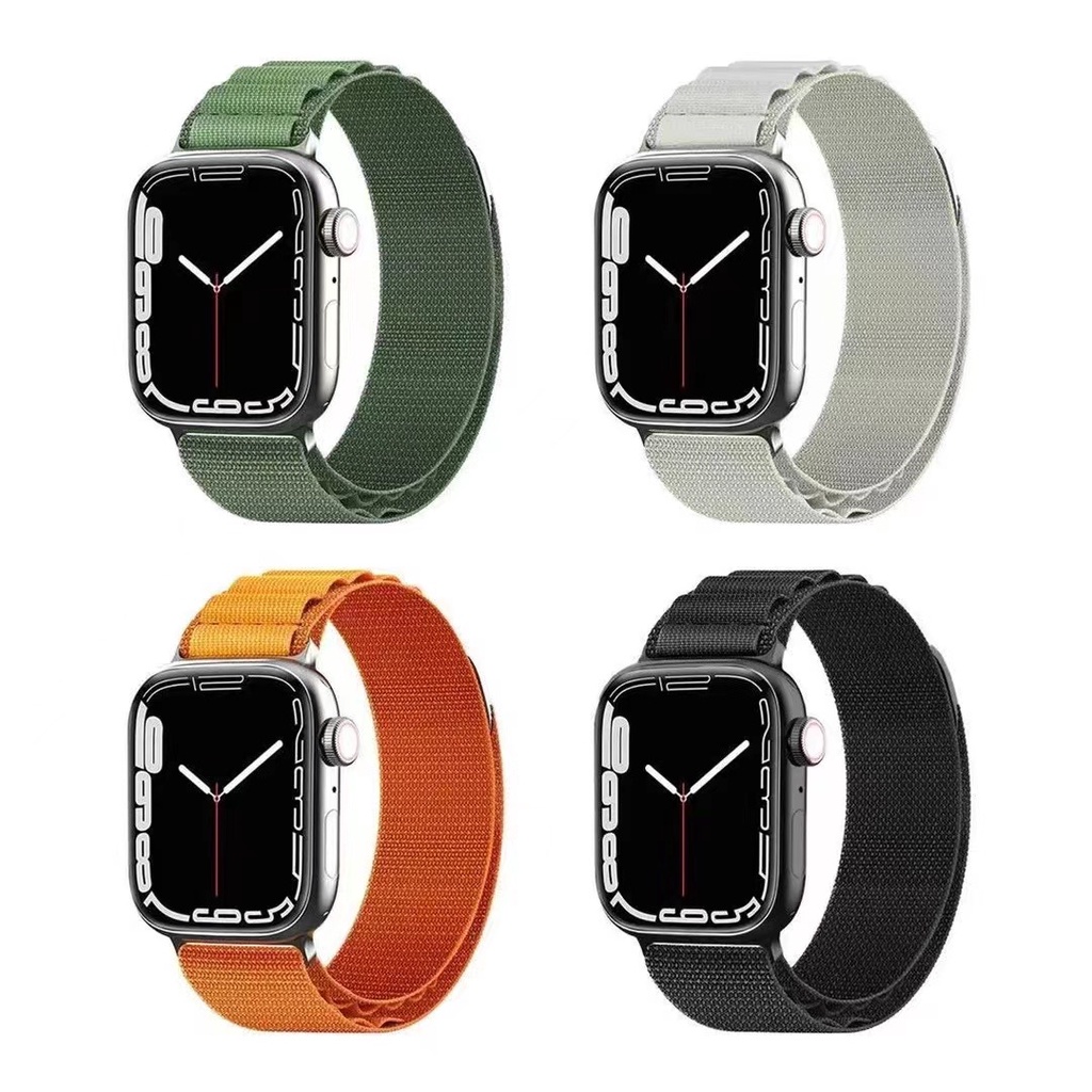 Dây Đeo Nylon Cho Đồng Hồ Thông Minh Apple Watch SE 8 7 6 5 4 3 Ultra 49mm 45mm 41mm 44mm 40mm 42mm 38mm