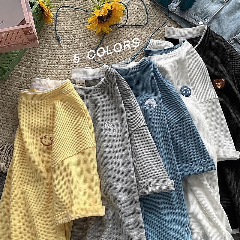 Áo Thun Nam Ngắn Tay Giả Hai Lớp Phong Cách Hàn Quốc Thời Trang Dành Cho Nữ Fahion Áo Phông Unisex Form Rộng Simple Áo Thun áo thun kiểu nữ áo thun thể thao nam