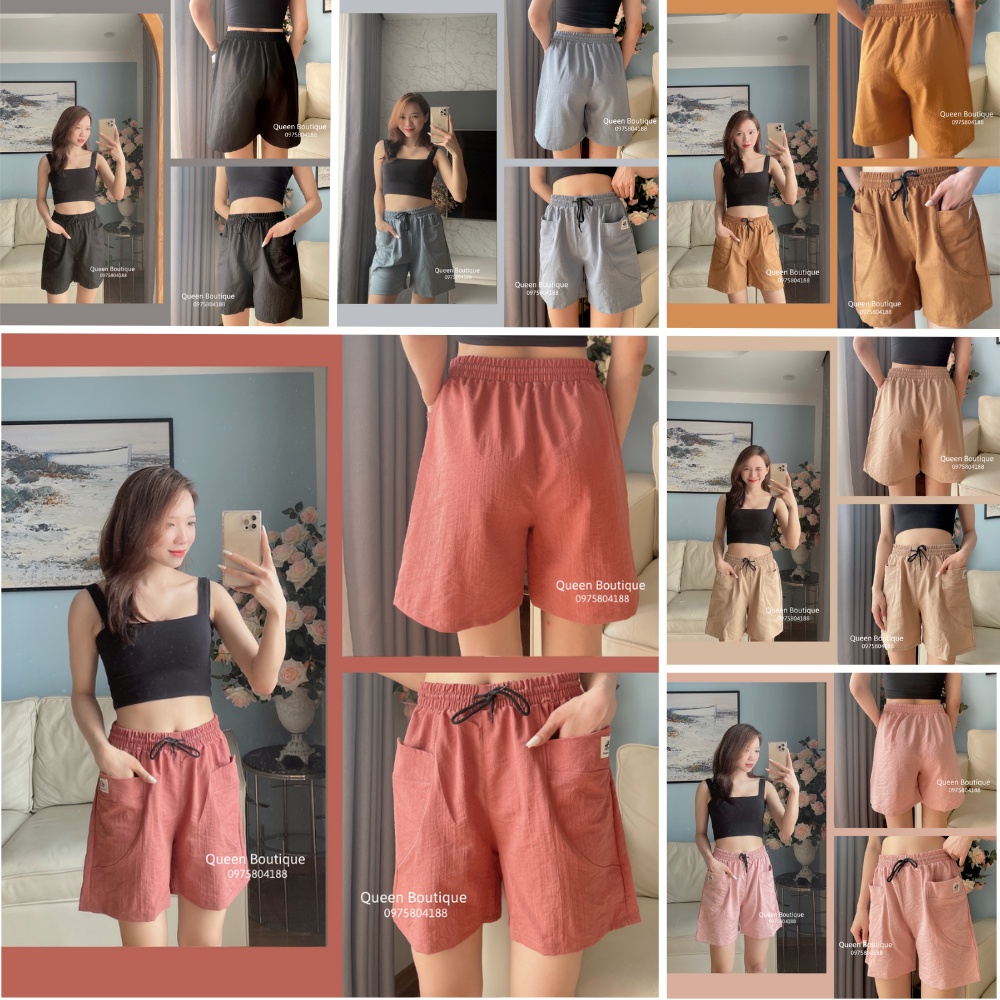 Quần Đùi Nữ Chất Đũi, Quần short nữ Thời Trang, Cực mát mẻ, Phong Cách và Cá tính...