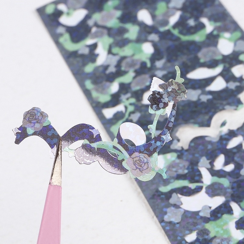 Hình Dán Stickers Hoa ruy băng lấp lánh nhiều màu,Trang Trí Toploder,sổ