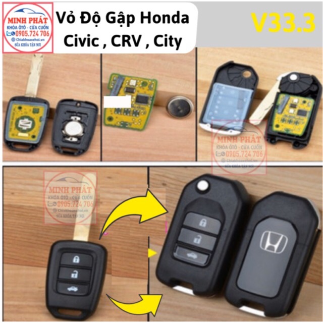 Vỏ Độ Gập Chìa Khoá Xe Honda Brio , Honda City