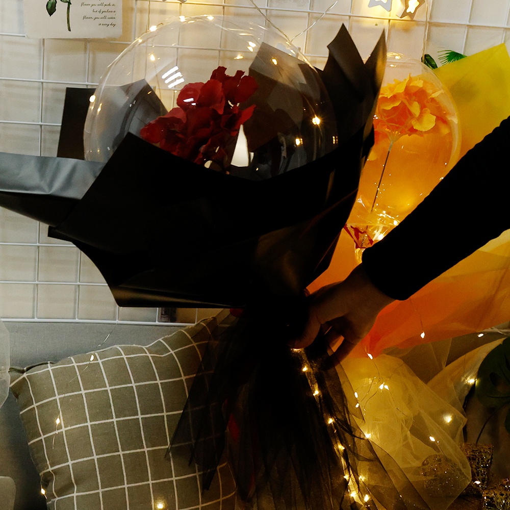 Bó Hoa Hồng Phát Sáng Dùng Trang Trí Lễ Hội / Sinh Nhật / Valentine