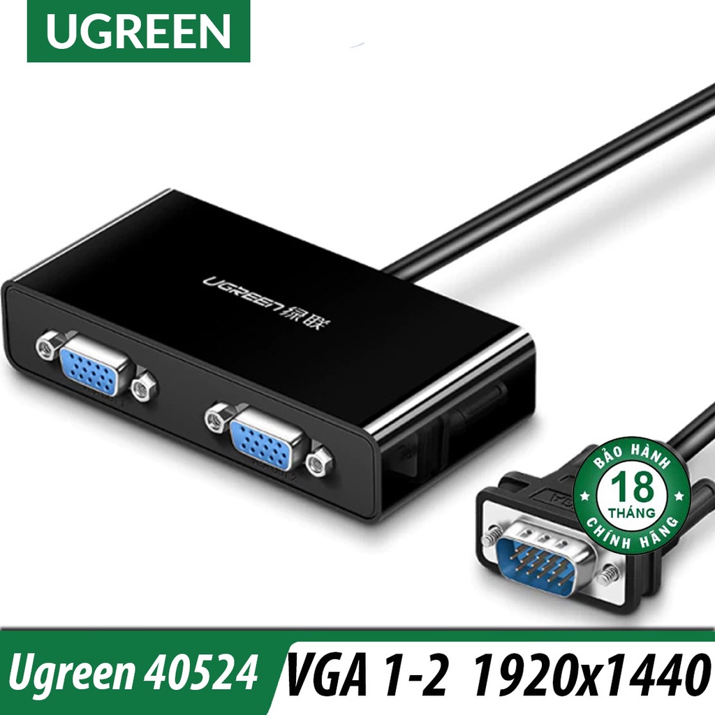 Bộ Gộp VGA 1 Ra 2 Cao Cấp UGREEN 40254- 1920*1440@60Hz