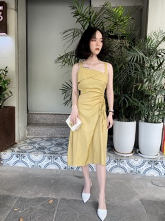 Váy lụa 2 dây rút eo