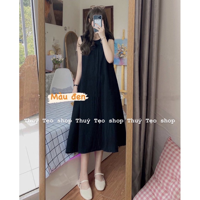 [Hẵng sẵn ]VÁY SÁT NÁCH SUÔNG DÁNG XOÈ CHẤT ĐUI - Váy maxi xoè nhẹ 4 màu xinh xắn