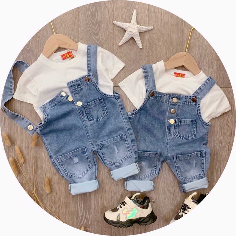 🌺 Set yếm jean cài 3 nút xinh xắn về sẵn cho các bé trai 👦, bé gái 👧
