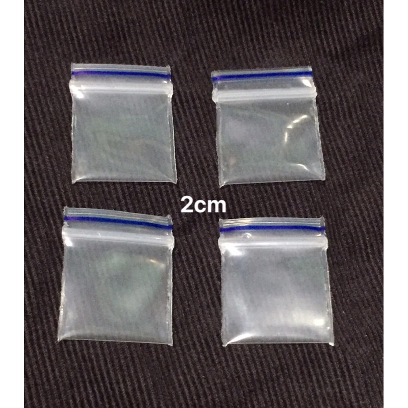 Combo-100 cái túi zip mini đựng đá quy 2x2cm, 2,5x2,5cm, 3x3cm,3,5x4,5cm